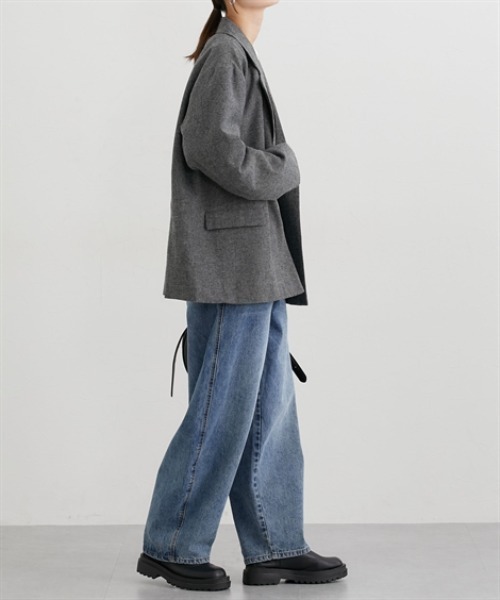 nissen（ニッセン）の「ツイード調テーラードジャケット（テーラードジャケット・レディース・ベージュ系/ブラック系・M/L/LL）」の9枚目の写真