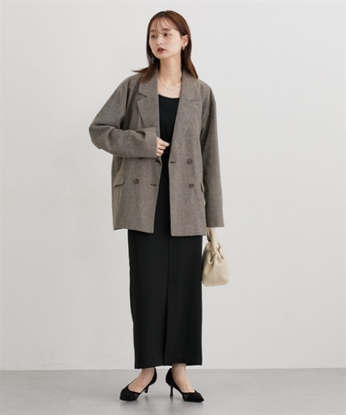 nissen（ニッセン）の「ツイード調テーラードジャケット（テーラードジャケット・レディース・ベージュ系/ブラック系・M/L/LL）」の12枚目の写真