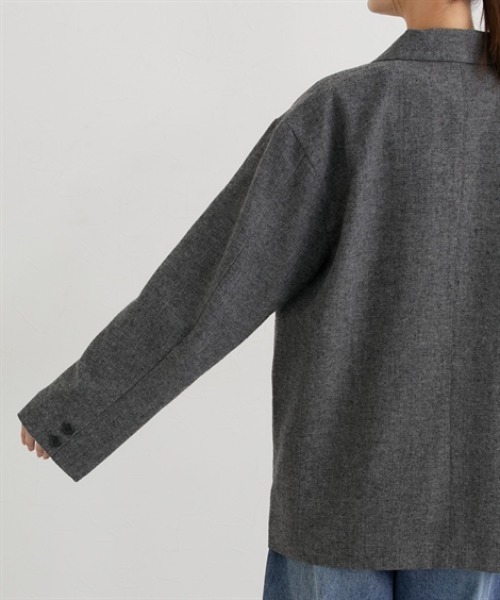 nissen（ニッセン）の「ツイード調テーラードジャケット（テーラードジャケット・レディース・ベージュ系/ブラック系・M/L/LL）」の16枚目の写真