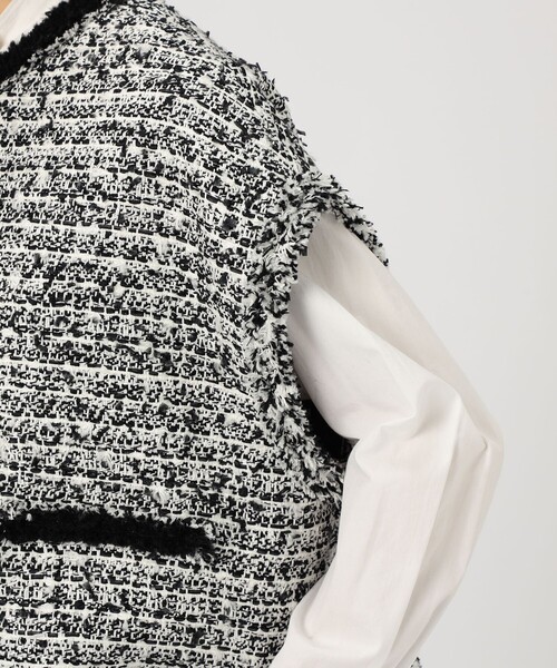 ファンシーツイード スクエアジレ（ベスト）｜TOMORROWLAND collection