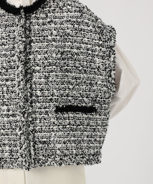TOMORROWLAND collection トゥモローランド　ツイードジレ セール】 グリッターバルキーツイード ジレ （ベスト）｜TOMORROWLAND