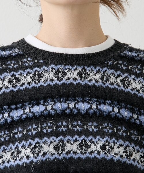 russet(ラシット)の「【再値下げ】フェアアイルクロップドニット(ニット/セーター・レディース・ベージュ/ネイビー・FREE)」の19枚目の写真