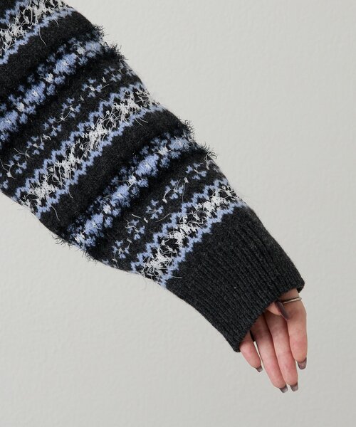 russet(ラシット)の「【再値下げ】フェアアイルクロップドニット(ニット/セーター・レディース・ベージュ/ネイビー・FREE)」の20枚目の写真