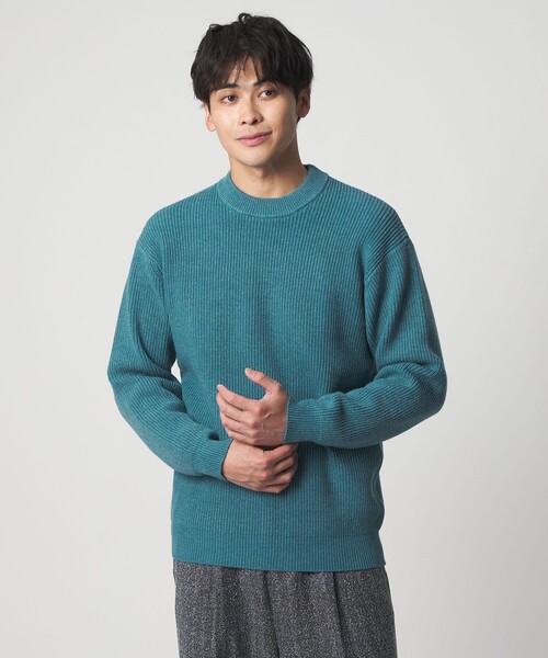 セール】ミドルゲージ アゼ クルーネックニット-ウォッシャブル-＜A