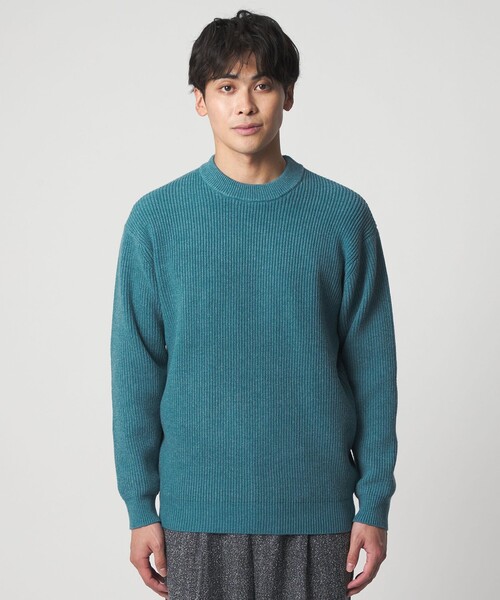 A DAY IN THE LIFE UNITED ARROWS(アデイインザライフユナイテッドアローズ)の「ミドルゲージ アゼ クルーネックニット-ウォッシャブル-<A DAY IN THE LIFE>(ニット/セーター・メンズ・ライトグレー/ベージュ/ブラック/ターコイズブルー系・S/M/L)」の8枚目の写真