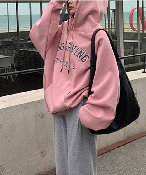 SallyLunn（サリーラン）の「ロゴ入りゆるプルオーバーフーディー（パーカー・レディース・ピンク/ブラック/グレー・L/M）」の15枚目の写真