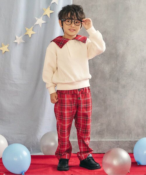 apres les cours（アプレレクール）の「【リンク】セーラーカラートップス（スウェット・キッズ・アイボリー/ネイビー・80/90/100/110/120/130）」の5枚目の写真