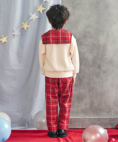 apres les cours（アプレレクール）の「【リンク】セーラーカラートップス（スウェット・キッズ・アイボリー/ネイビー・80/90/100/110/120/130）」の6枚目の写真