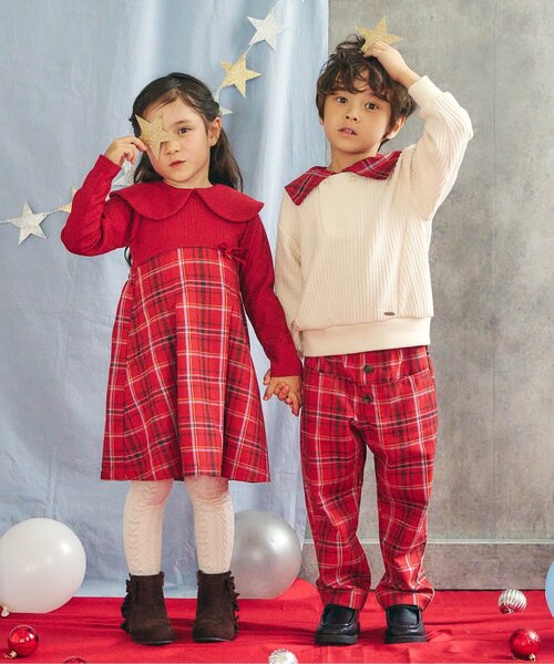 apres les cours（アプレレクール）の「【リンク】セーラーカラートップス（スウェット・キッズ・アイボリー/ネイビー・80/90/100/110/120/130）」の9枚目の写真