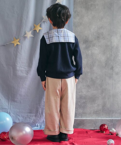 apres les cours（アプレレクール）の「【リンク】セーラーカラートップス（スウェット・キッズ・アイボリー/ネイビー・80/90/100/110/120/130）」の13枚目の写真