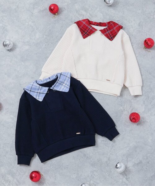 apres les cours（アプレレクール）の「【リンク】セーラーカラートップス（スウェット・キッズ・アイボリー/ネイビー・80/90/100/110/120/130）」の15枚目の写真