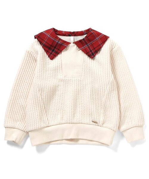 apres les cours（アプレレクール）の「【リンク】セーラーカラートップス（スウェット・キッズ・アイボリー/ネイビー・80/90/100/110/120/130）」の3枚目の写真