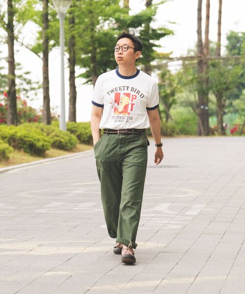 MUSINSA STANDARD（ムシンサスタンダード）の「ホワイトサテンオフィサーパンツ[オリーブ]（その他パンツ・メンズ・その他・38/42/36/34/32/31/33/26/27/28/40/30/29）」の7枚目の写真