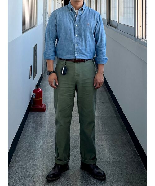 MUSINSA STANDARD（ムシンサスタンダード）の「ホワイトサテンオフィサーパンツ[オリーブ]（その他パンツ・メンズ・その他・38/42/36/34/32/31/33/26/27/28/40/30/29）」の16枚目の写真