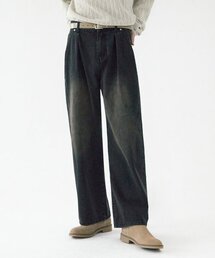 イエローウォッシュリバースジョーデニムパンツ(BLACK)