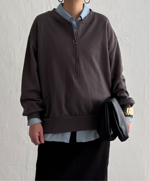 LBC(エルビーシー)の「ハーフジップ裏毛プルオーバー(スウェット・レディース・ナチュラル/ブルー/チャコール・M)」の20枚目の写真