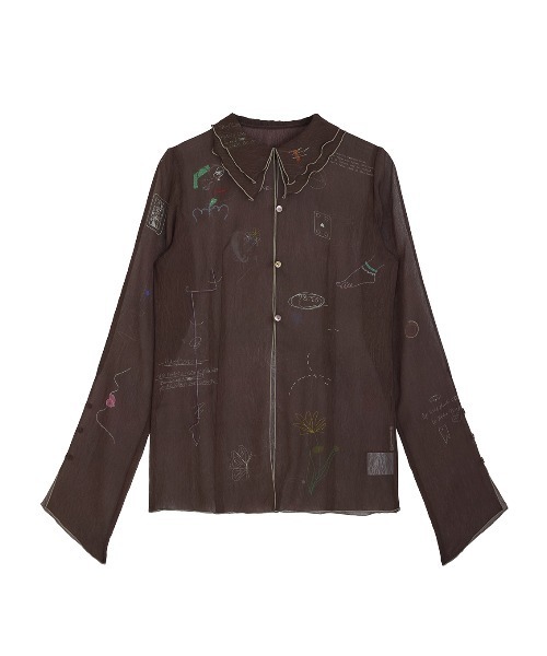 ameri vintage  シアー トップス セール】UND ASSORT COLOR TATTOO SHEER TOP（シャツ/ブラウス