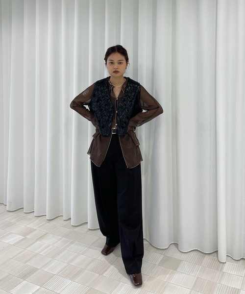 Ameri（アメリ）の「UND ASSORT COLOR TATTOO SHEER TOP（シャツ