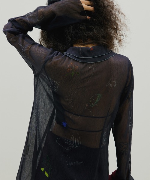 セール】UND ASSORT COLOR TATTOO SHEER TOP（シャツ/ブラウス