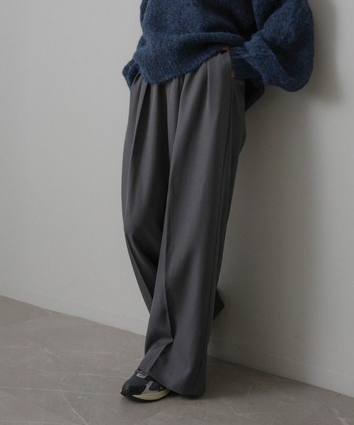 Floran(フローラン)の「ツイル タック パンツ(スラックス・レディース・ブラック/グレー/ブラウン・FREE)」の21枚目の写真