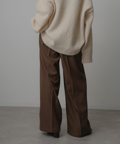 Floran(フローラン)の「ツイル タック パンツ(スラックス・レディース・ブラック/グレー/ブラウン・FREE)」の15枚目の写真