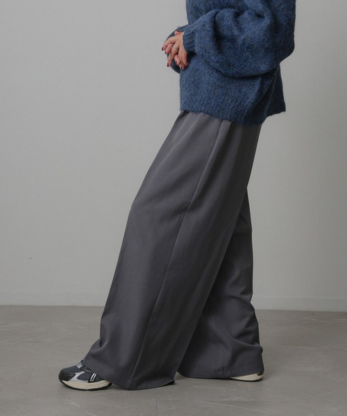 Floran(フローラン)の「ツイル タック パンツ(スラックス・レディース・ブラック/グレー/ブラウン・FREE)」の10枚目の写真