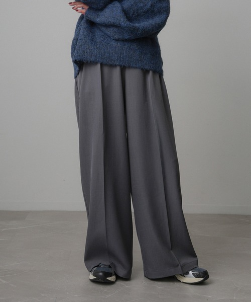 Floran(フローラン)の「ツイル タック パンツ(スラックス・レディース・ブラック/グレー/ブラウン・FREE)」の22枚目の写真