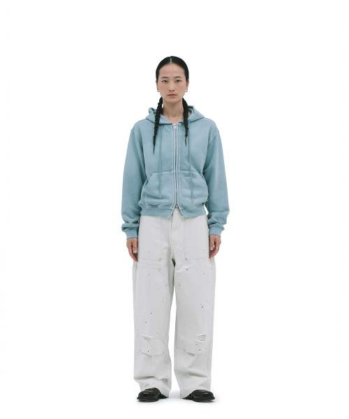 DEFGARMENTS（デフグラメンツ）の「PIG BRUSHED HOOD ZIPUP [SKY BLUE]（パーカー・レディース・その他・LARGE/SMALL）」の5枚目の写真