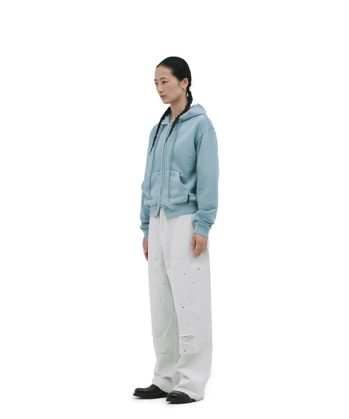 DEFGARMENTS（デフグラメンツ）の「PIG BRUSHED HOOD ZIPUP [SKY BLUE]（パーカー・レディース・その他・LARGE/SMALL）」の6枚目の写真