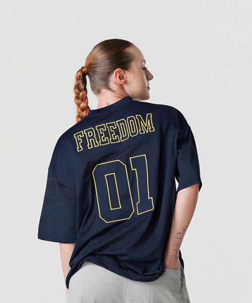 FREEDOM(フリーダム)の「メッシュラグビージャージ(ネイビー)(Tシャツ/カットソー・メンズ・その他・XX-LARGE/XXX-LARGE/XXXX-LARGE/LARGE/MEDIUM)」の1枚目の写真