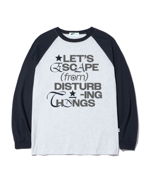 ESCAPEFROM（エスケープフロム）の「スローガンレタリングプリントロングスリーブ [3カラー]（Tシャツ/カットソー・レディース・ブラック/ネイビー/ブラウン・LARGE/MEDIUM/SMALL）」の6枚目の写真