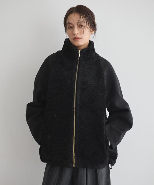 GARAGE OF GOOD CLOTHING（ガレージオブグッドクロージング）の「ヘイジーボアショートコート（その他アウター・レディース・ブラック/モカ/ライトグレー・FREE）」の2枚目の写真