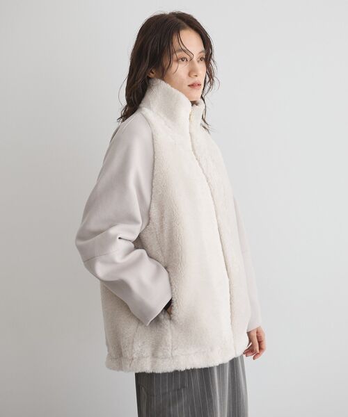 GARAGE OF GOOD CLOTHING（ガレージオブグッドクロージング）の「ヘイジーボアショートコート（その他アウター・レディース・ブラック/モカ/ライトグレー・FREE）」の6枚目の写真