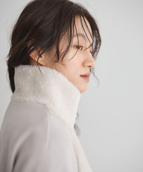 GARAGE OF GOOD CLOTHING（ガレージオブグッドクロージング）の「ヘイジーボアショートコート（その他アウター・レディース・ブラック/モカ/ライトグレー・FREE）」の9枚目の写真