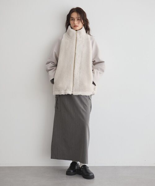 GARAGE OF GOOD CLOTHING（ガレージオブグッドクロージング）の「ヘイジーボアショートコート（その他アウター・レディース・ブラック/モカ/ライトグレー・FREE）」の11枚目の写真