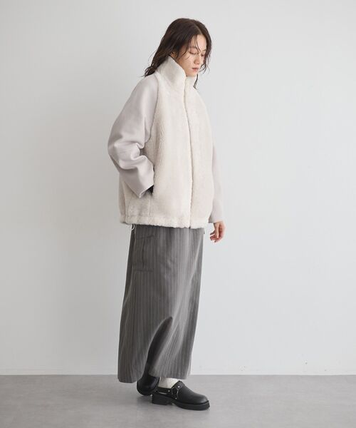 GARAGE OF GOOD CLOTHING（ガレージオブグッドクロージング）の「ヘイジーボアショートコート（その他アウター・レディース・ブラック/モカ/ライトグレー・FREE）」の13枚目の写真