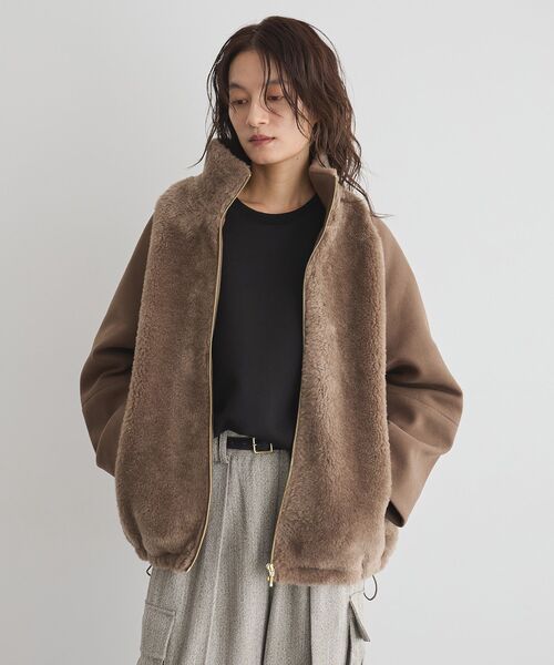 GARAGE OF GOOD CLOTHING（ガレージオブグッドクロージング）の「ヘイジーボアショートコート（その他アウター・レディース・ブラック/モカ/ライトグレー・FREE）」の14枚目の写真