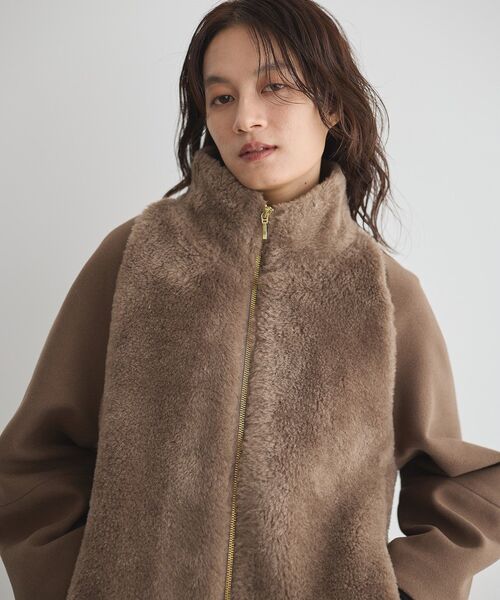 GARAGE OF GOOD CLOTHING（ガレージオブグッドクロージング）の「ヘイジーボアショートコート（その他アウター・レディース・ブラック/モカ/ライトグレー・FREE）」の17枚目の写真