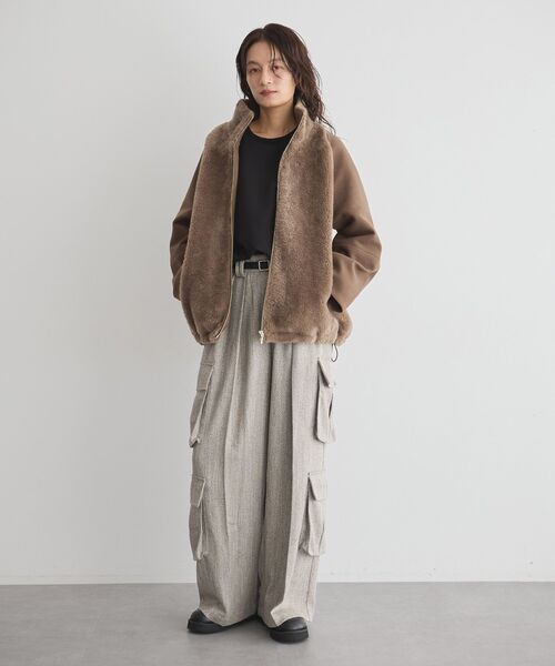 GARAGE OF GOOD CLOTHING（ガレージオブグッドクロージング）の「ヘイジーボアショートコート（その他アウター・レディース・ブラック/モカ/ライトグレー・FREE）」の20枚目の写真