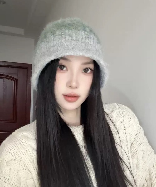 VIBGYOR（ヴィブジョー）の「【EIZZ/アイズ】グラデーションデザイン ニット バケットハット（ニットキャップ/ビーニー・レディース・グレー/ブラック/グリーン・FREE）」の9枚目の写真