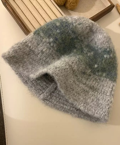 VIBGYOR（ヴィブジョー）の「【EIZZ/アイズ】グラデーションデザイン ニット バケットハット（ニットキャップ/ビーニー・レディース・グレー/ブラック/グリーン・FREE）」の12枚目の写真