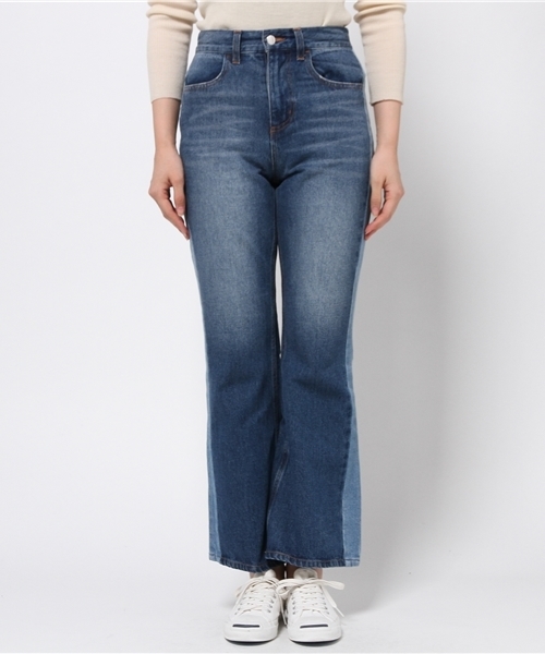 Kastane（カスタネ）の「切り替えベルボトム（デニムパンツ・レディース・ブルー・FREE）」の3枚目の写真