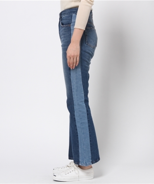 Kastane（カスタネ）の「切り替えベルボトム（デニムパンツ・レディース・ブルー・FREE）」の4枚目の写真
