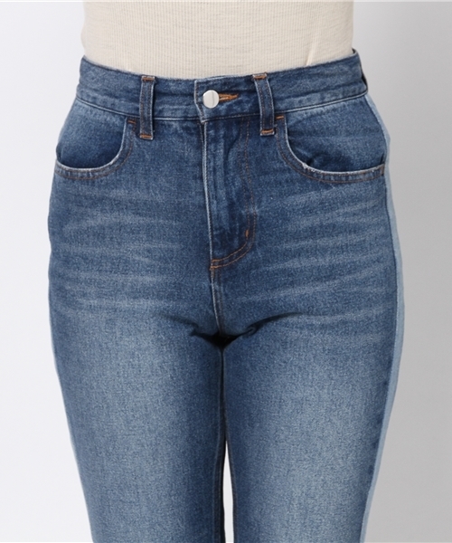 Kastane（カスタネ）の「切り替えベルボトム（デニムパンツ・レディース・ブルー・FREE）」の6枚目の写真