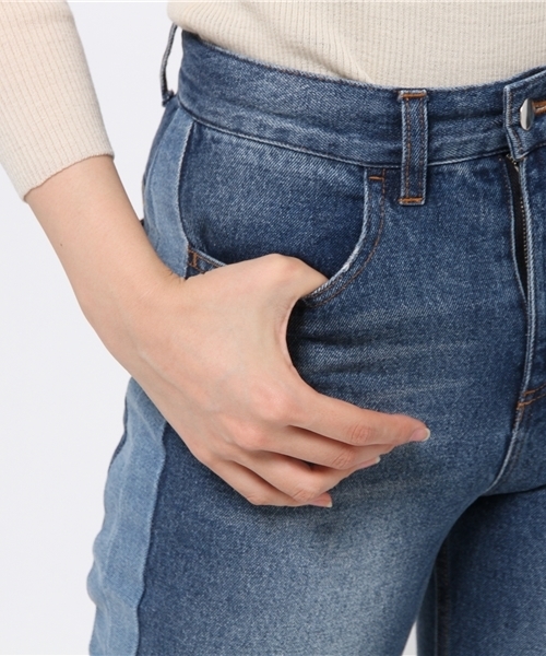 Kastane（カスタネ）の「切り替えベルボトム（デニムパンツ・レディース・ブルー・FREE）」の8枚目の写真