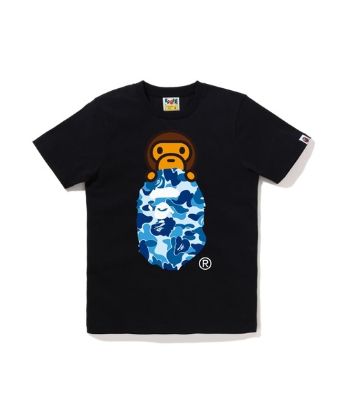 A BATHING APE（アベイシングエイプ）の「ABC CAMO MILO ON APE HEAD TEE（Tシャツ/カットソー・レディース・ブラック×ピンク/ブラック×ブルー/ホワイト×ピンク/ブラック×グリーン/ホワイト×ブルー/ホワイト×グリーン・SMALL/X-SMALL/MEDIUM/XX-SMALL）」の4枚目の写真