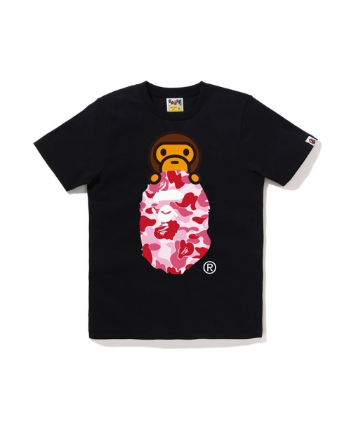 A BATHING APE（アベイシングエイプ）の「ABC CAMO MILO ON APE HEAD TEE（Tシャツ/カットソー・レディース・ブラック×ピンク/ブラック×ブルー/ホワイト×ピンク/ブラック×グリーン/ホワイト×ブルー/ホワイト×グリーン・SMALL/X-SMALL/MEDIUM/XX-SMALL）」の6枚目の写真
