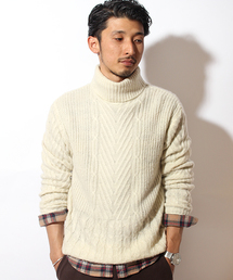 CIAOPANIC TYPY | 起毛編地切替タートルニット(ニット/セーター)