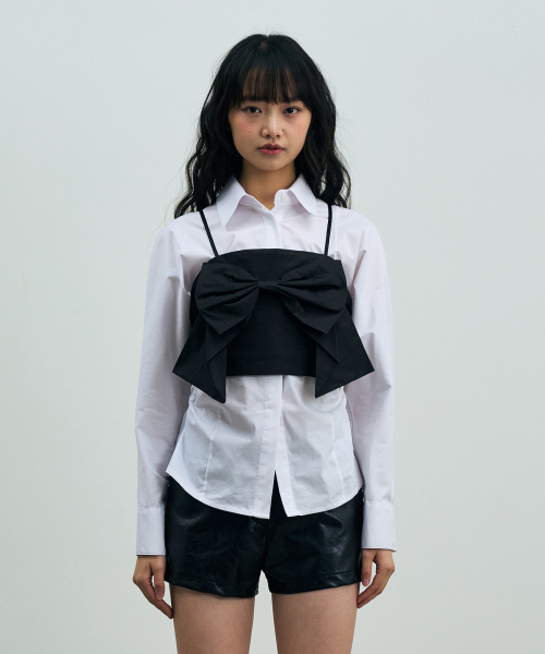 ARI(アリ)の「ARI RIBBON BUSTIER / BLACK(シャツ/ブラウス・レディース・ブラック・FREE)」の1枚目の写真
