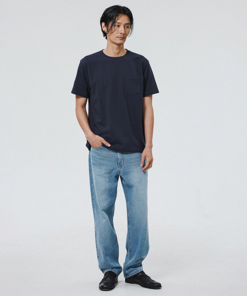 SHIRTER(シャーター)の「FINE COTTON STANDARD FIT T-SHIRT (NAVY)(Tシャツ/カットソー・メンズ・その他・SMALL/MEDIUM/LARGE)」の4枚目の写真